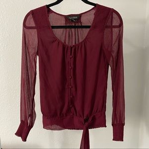 Semi-Sheer Long Sleeve Top